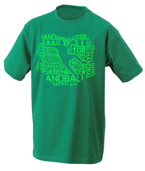Handballshirt Words Man grün mit neongrünem Druck